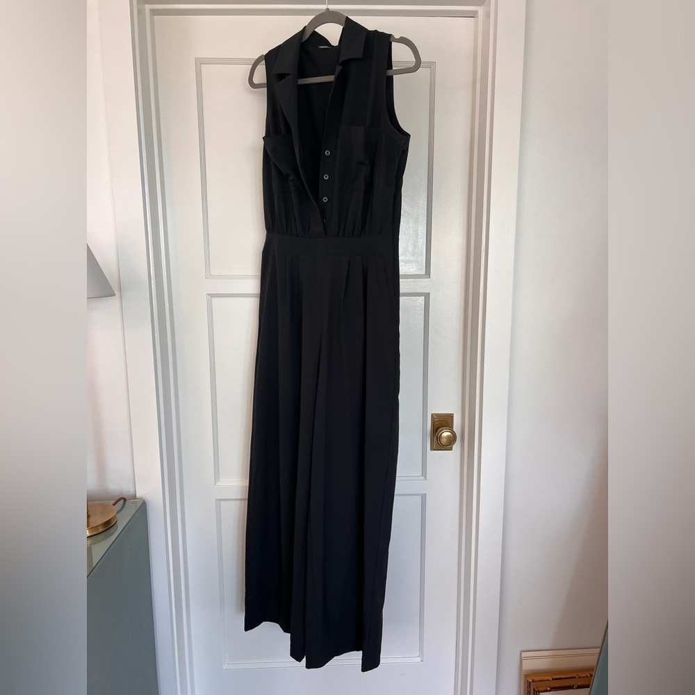 Rhône Classic Black Sleeveless Collared Romper